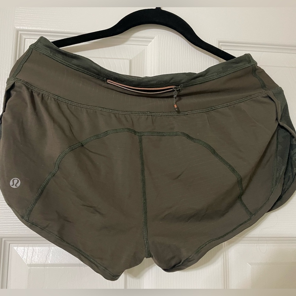 lululemon athletica Olive Green Athletic Shorts - Picture 2 of 6